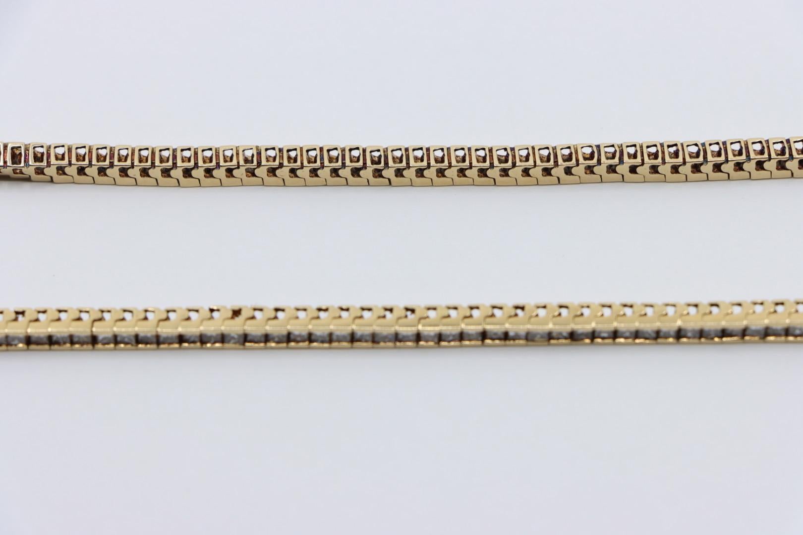 A Pair of Vintage 14K Gold Diamond Bracelets For Sale 9