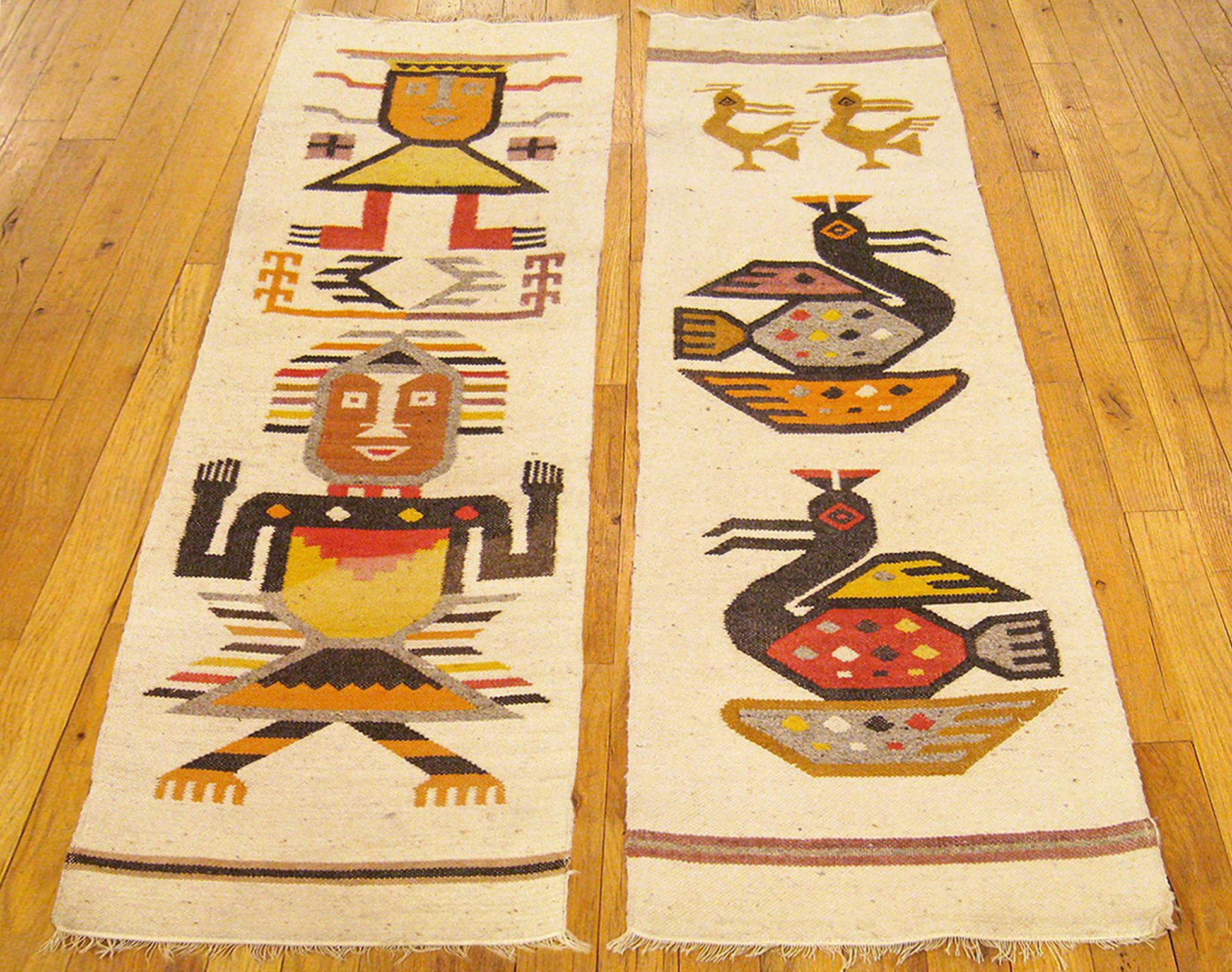 A pair of Vintage America Navajo rugs.

A pair of vintage American Navajo rugs, in small size, size 3'8