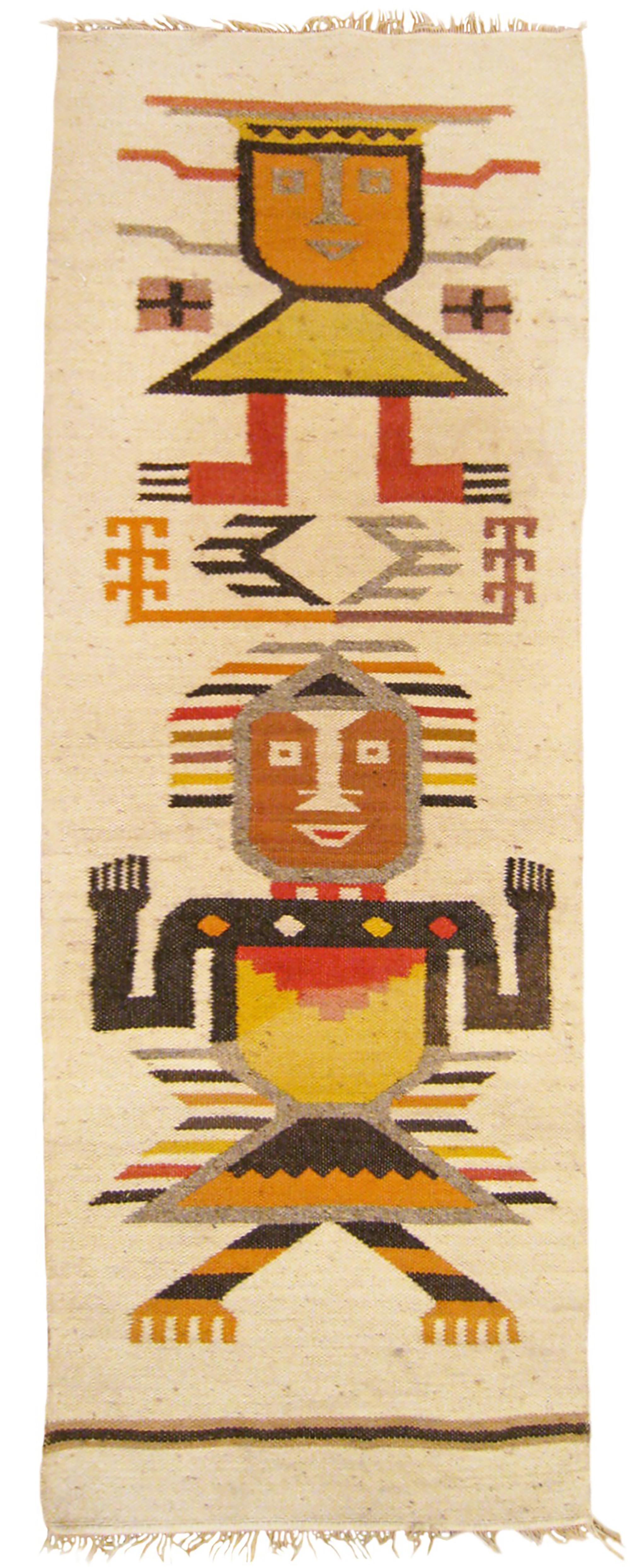 South American Pair of Vintage American Navajo Rugs, in Small Size