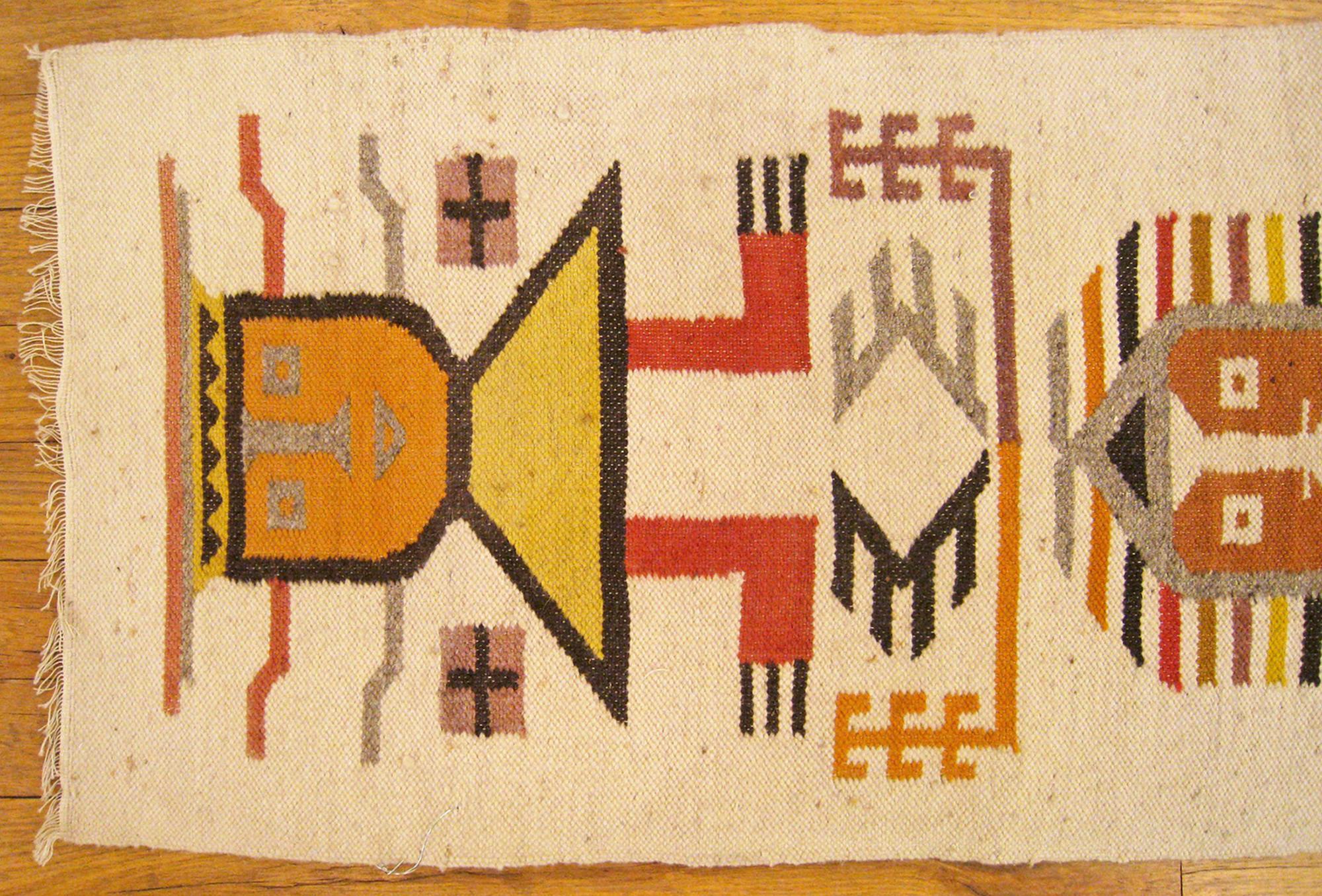 Pair of Vintage American Navajo Rugs, in Small Size In Good Condition In New York, NY