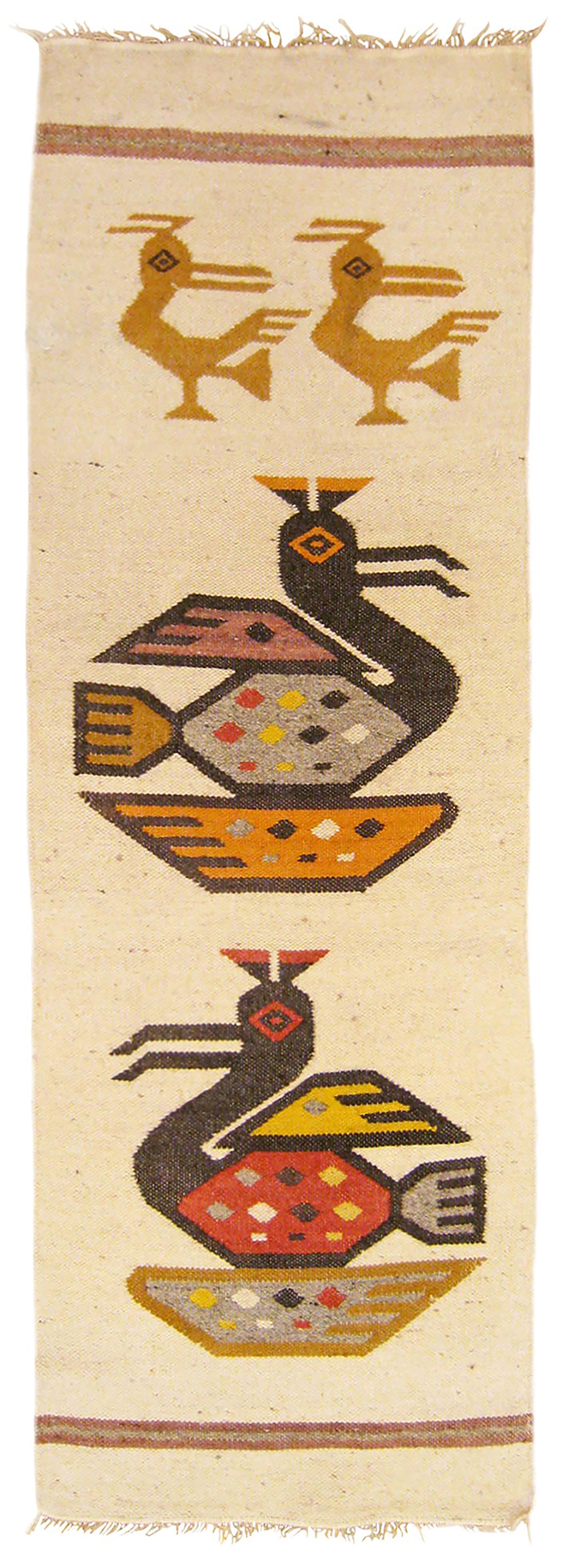 Wool Pair of Vintage American Navajo Rugs, in Small Size