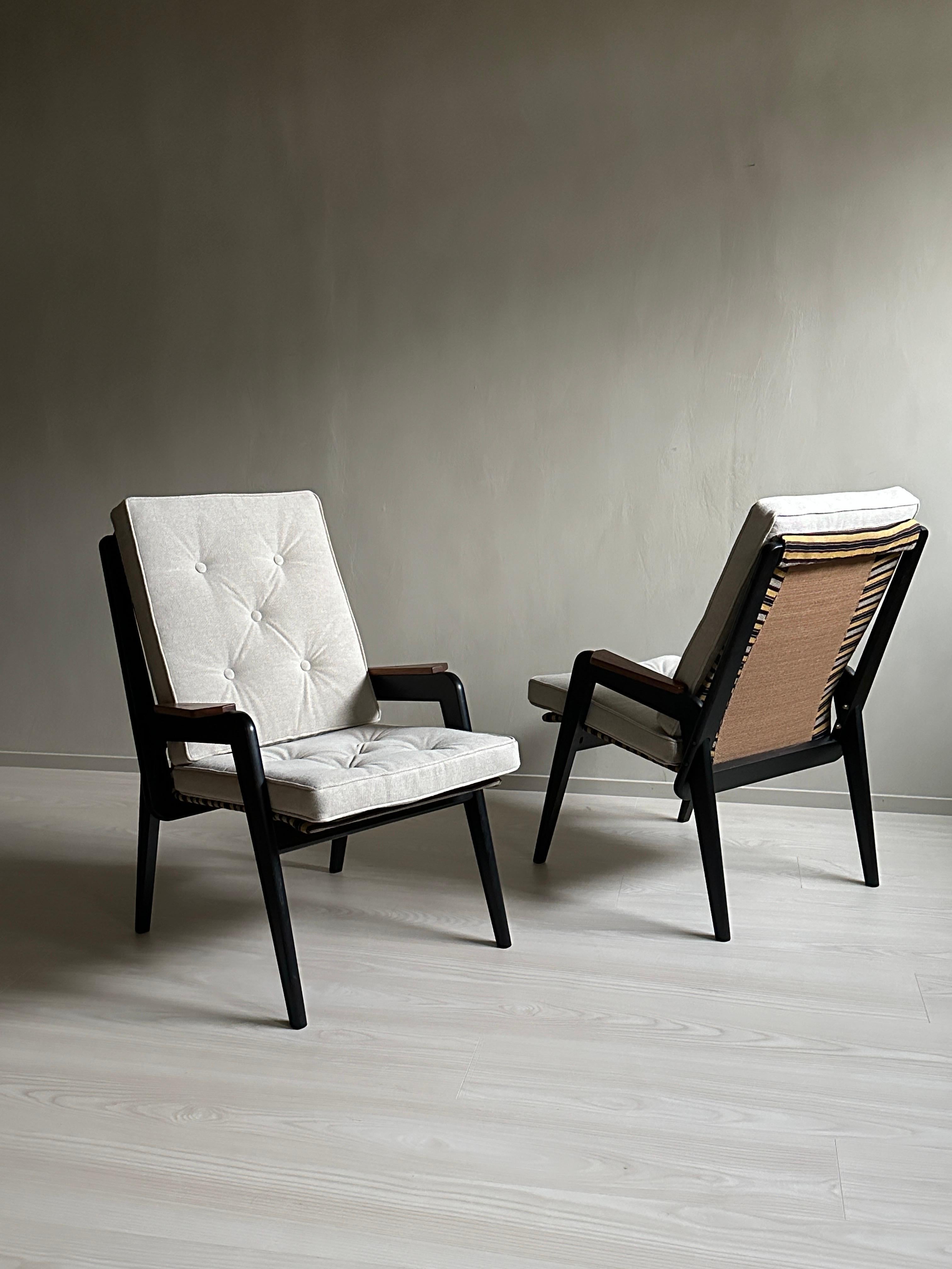 Paire de fauteuils vintage, dans le style de Jean Prouvé, Scandinavie, années 1960 en vente 3