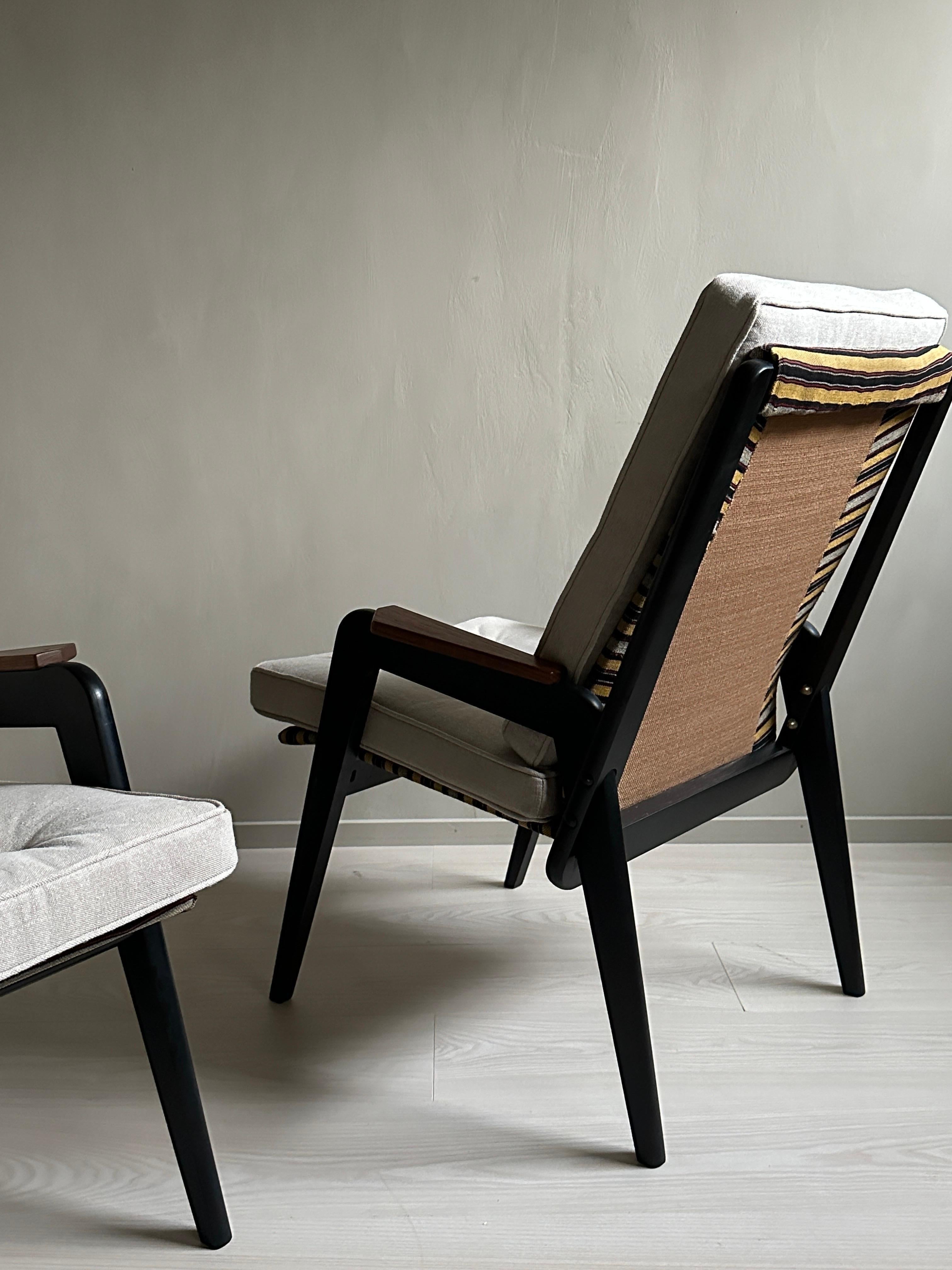Paire de fauteuils vintage, dans le style de Jean Prouvé, Scandinavie, années 1960 en vente 5