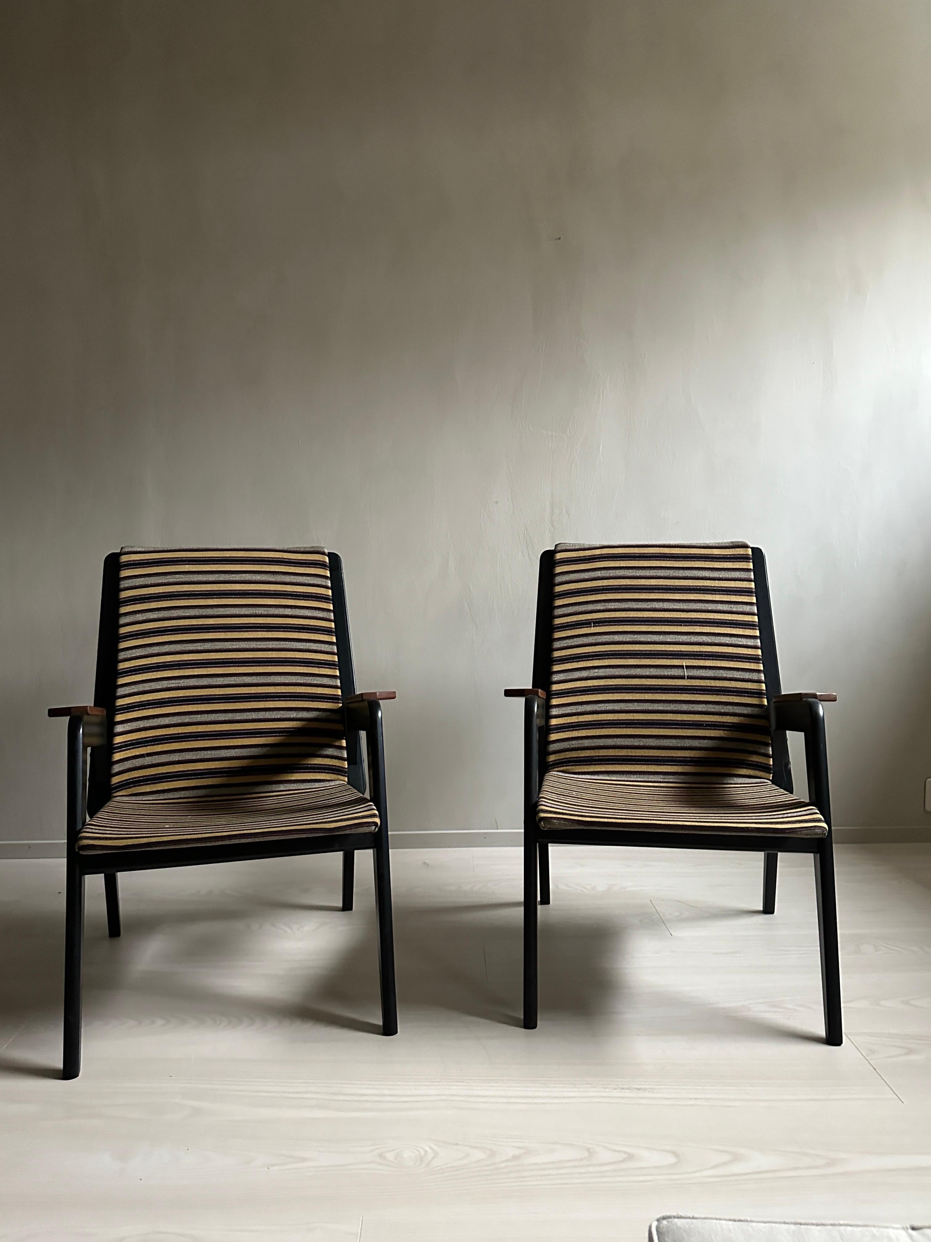 A Pair of Vintage Armchairs, in Style of Jean Prouvé, Scandinavia 1960s For Sale 8