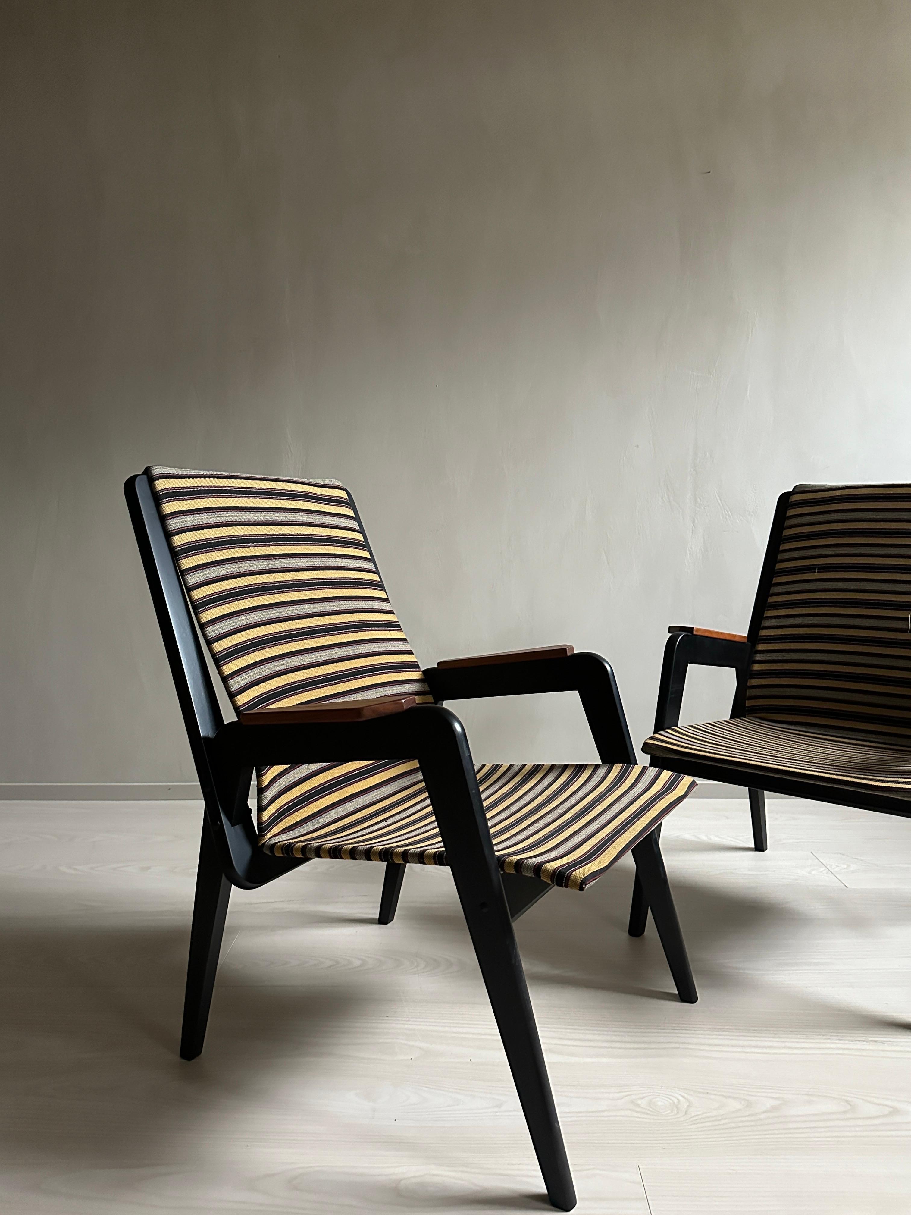 A Pair of Vintage Armchairs, in Style of Jean Prouvé, Scandinavia 1960s For Sale 9