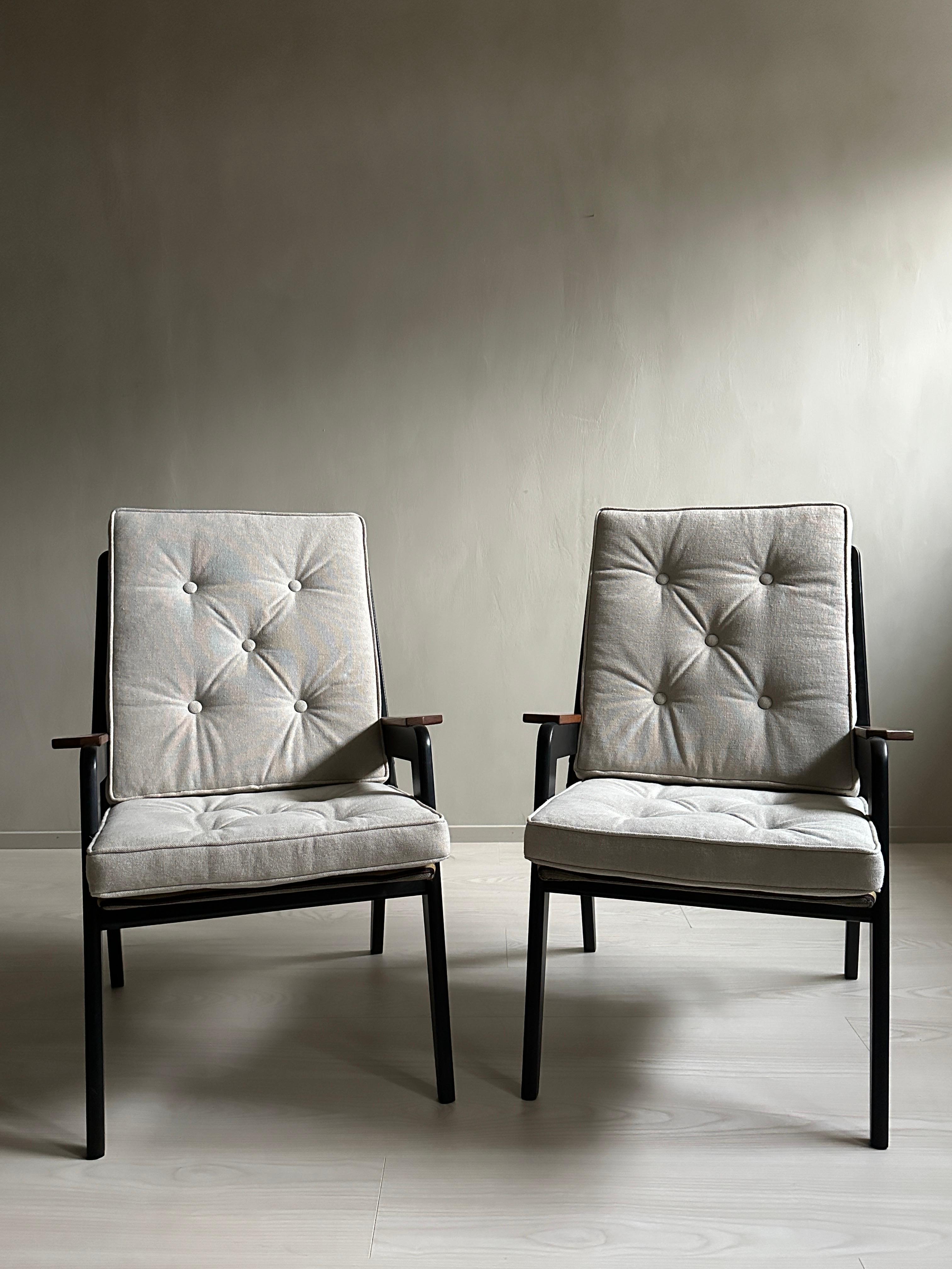 A Pair of Vintage Armchairs, in Style of Jean Prouvé, Scandinavia 1960s For Sale 2