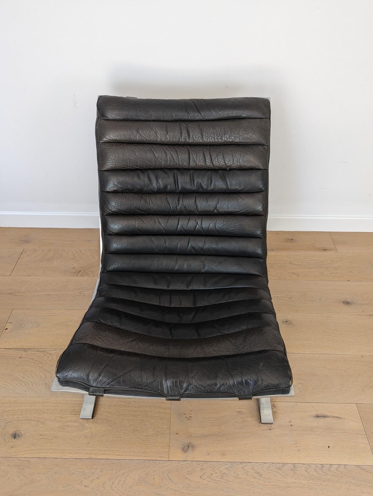 Pair of Vintage Arne Norrell 'Ari' Chairs for Mobel Ab in Black Leather 5