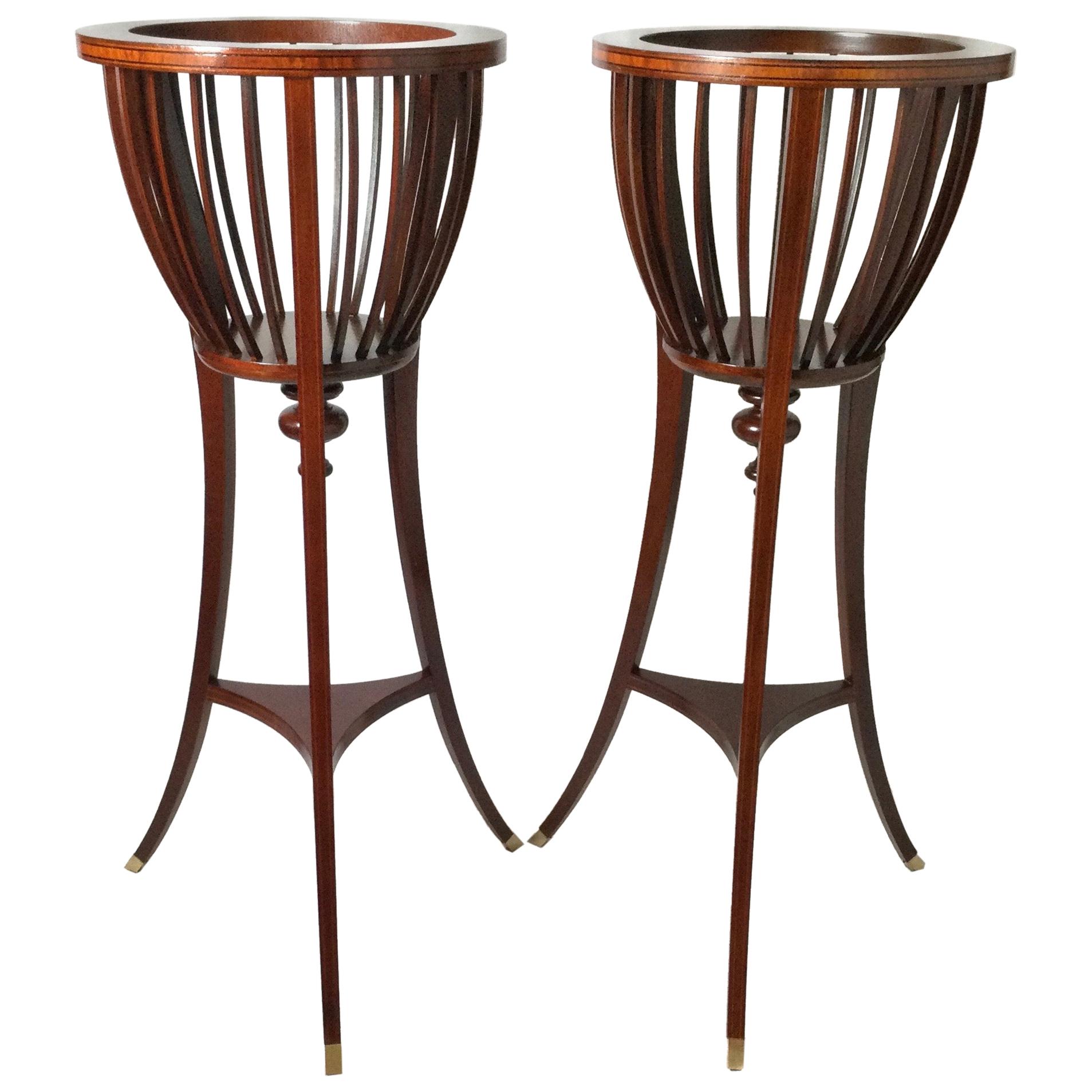 Pair of Vintage Baker Mahogany Plant Stands