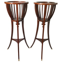 Pair of Vintage Baker Mahogany Plant Stands