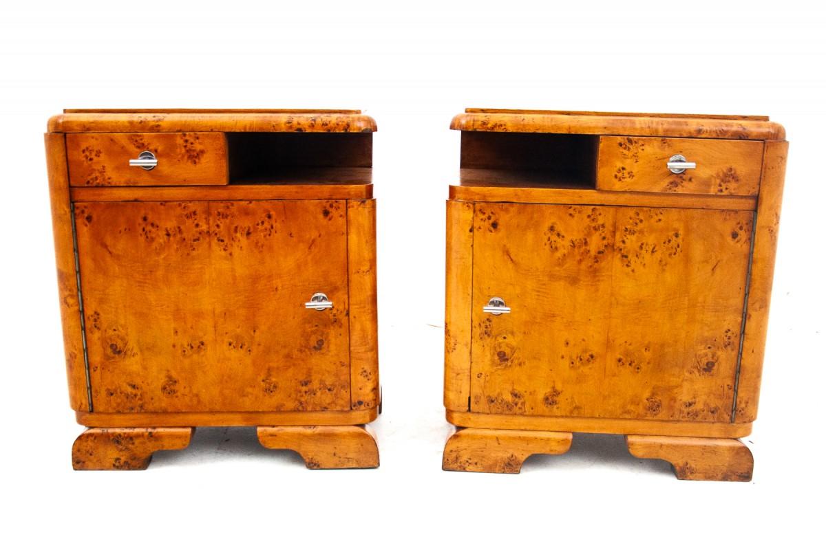 Polish A pair of vintage bedside tables, Poland, 1950s. For Sale