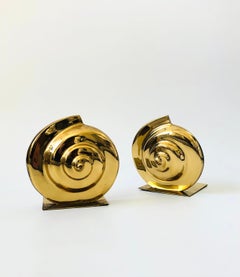 Pair of Vintage Brass Shell Bookends
