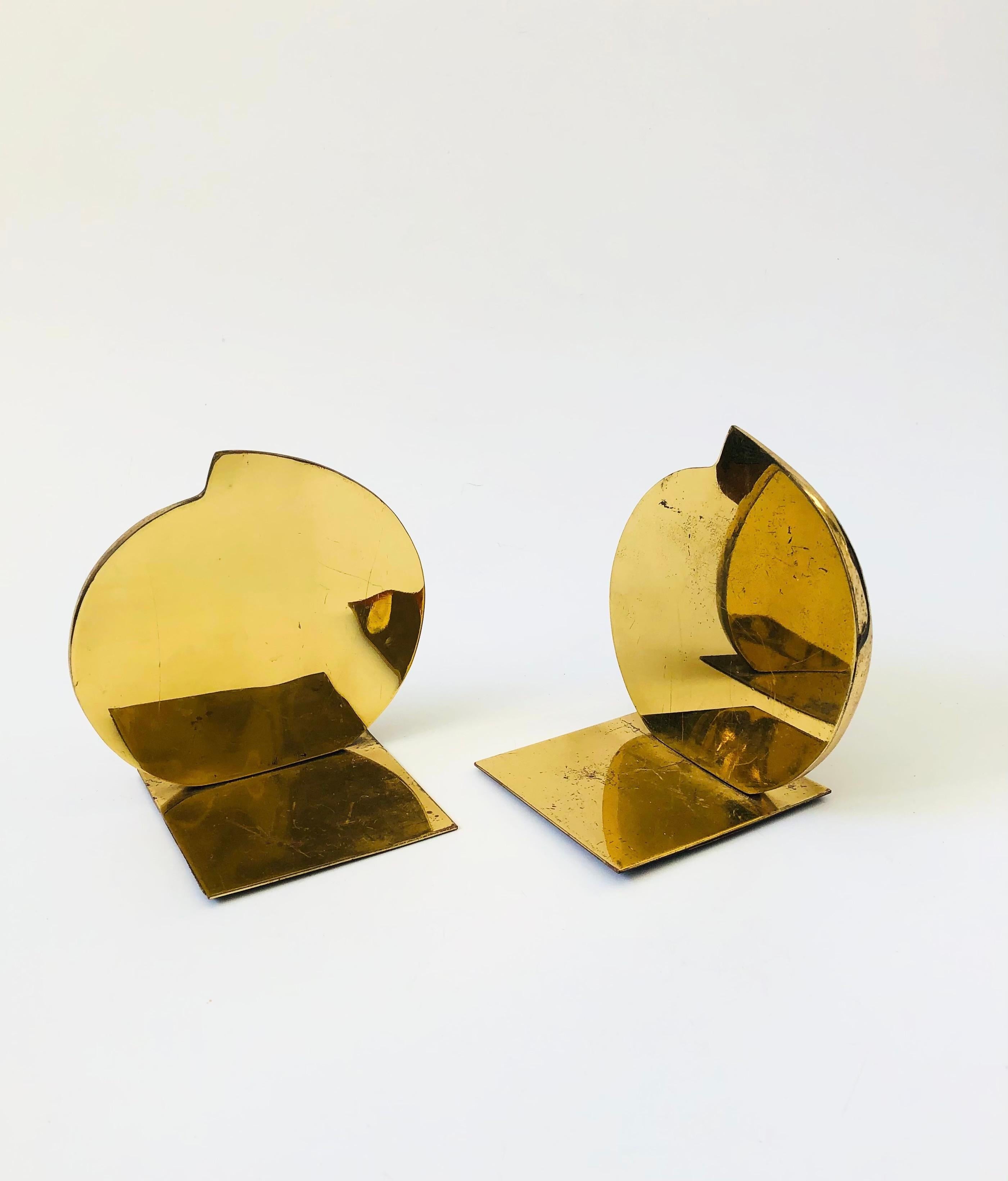20th Century Pair of Vintage Brass Shell Bookends