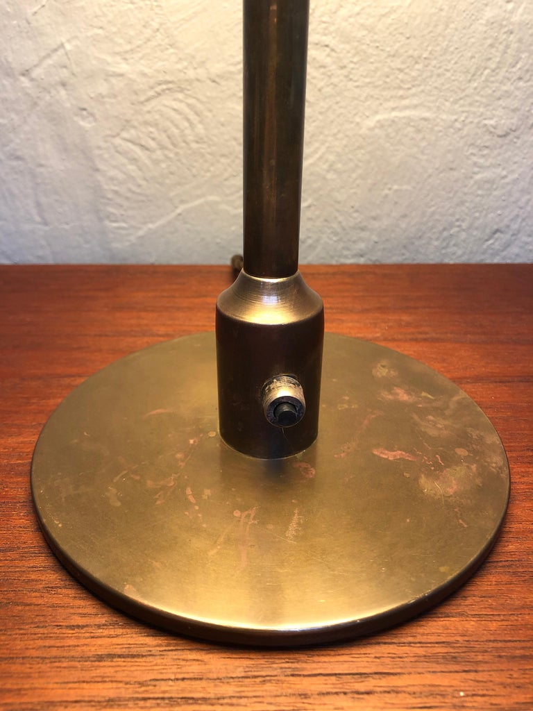 Pair of Vintage Brass Table Lamps by Fog and Mørup Lamp Makers from the