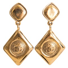 A Pair of Vintage Chanel 1990s Drop Clip-On Earrings