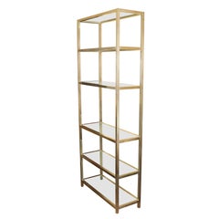 Paar verchromte Vintage-Etagere mit Glasböden