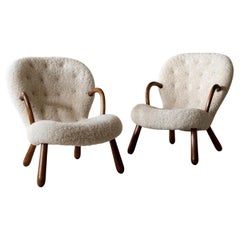 A Pair of Vintage Clam Chairs, by Arnold Madsen for Vik & Blindheim, Norway 1953