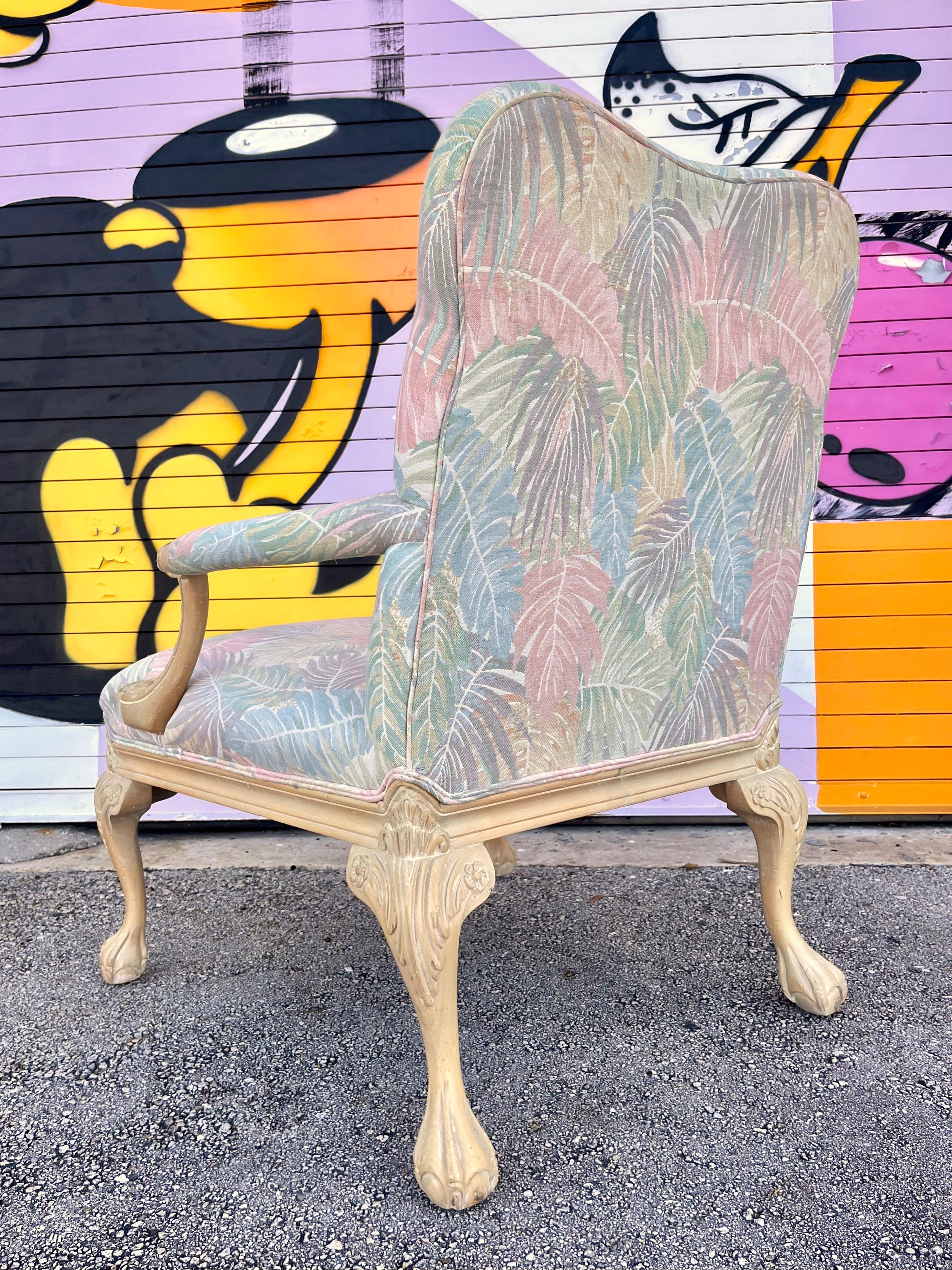 A Pair of Vintage Coastal Style Bergere Armchairs by Sherrill Furniture. C 1980s For Sale 1