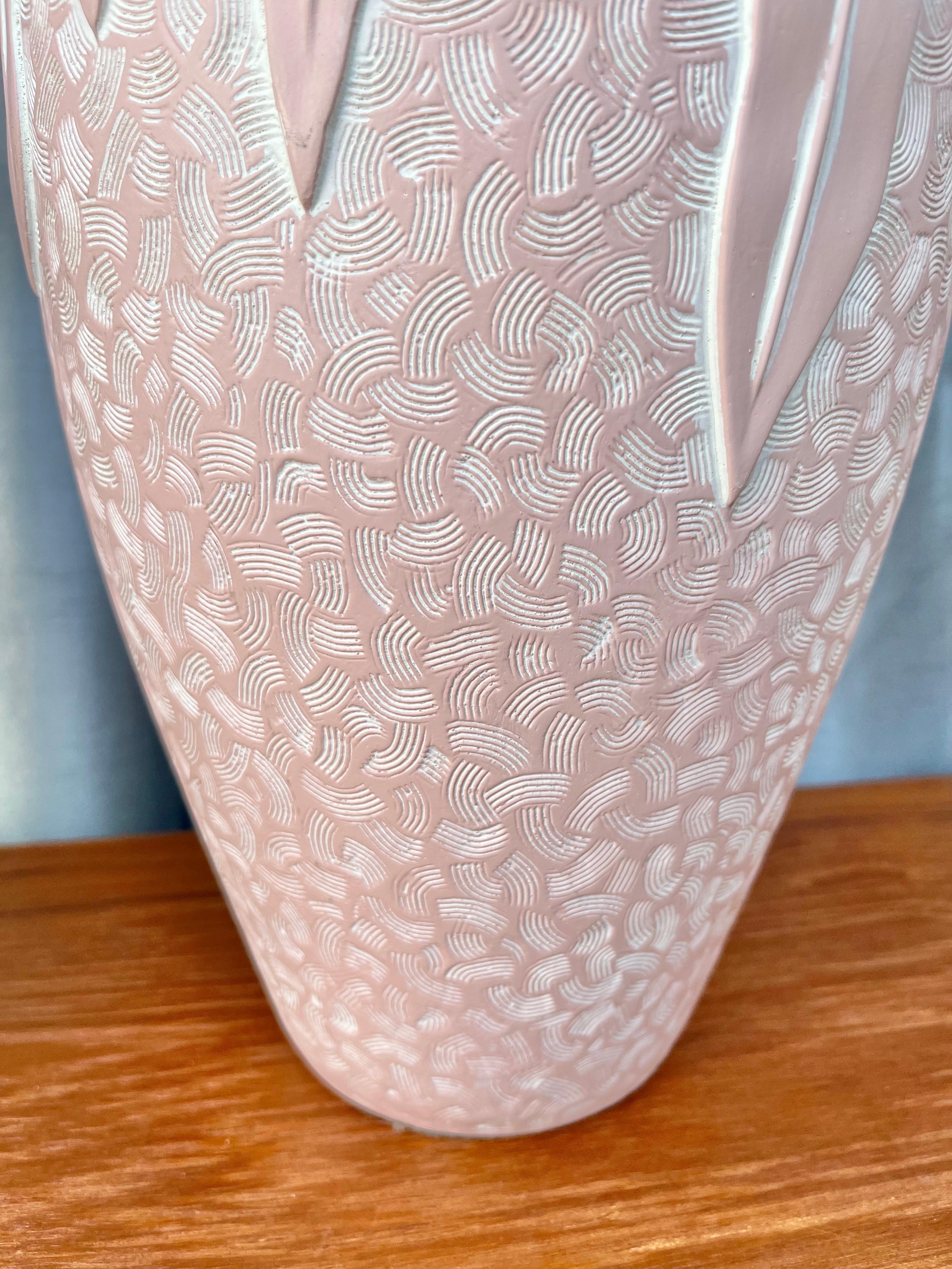 Fin du 20e siècle Paire de lampes de table vintage de style côtier en plâtre gaufré. Circa 1980 en vente