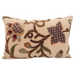 A pair of Vintage Crewelwork Pillowcases