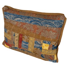 A pair of Vintage Fortuny Fabric Patchwork Collage Rectangular Cushion