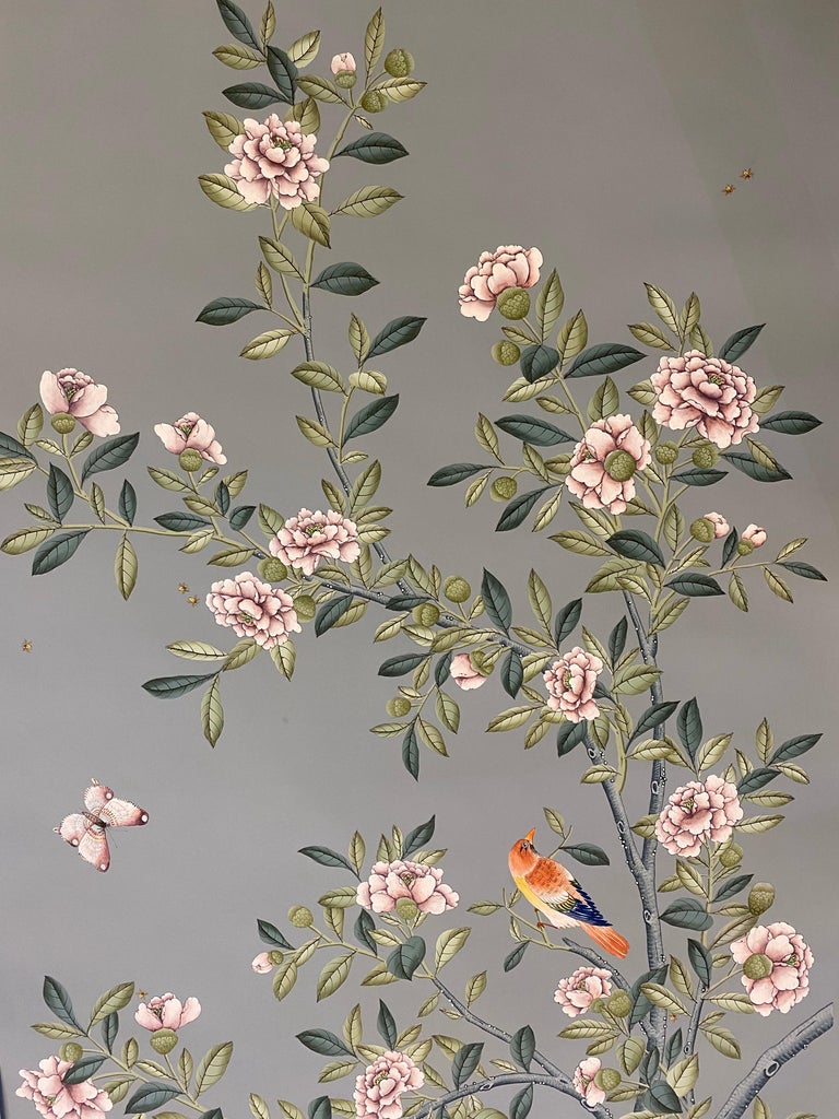 Pair of Vintage Gracie  Handpainted Wallpaper  Panels at 1stdibs
