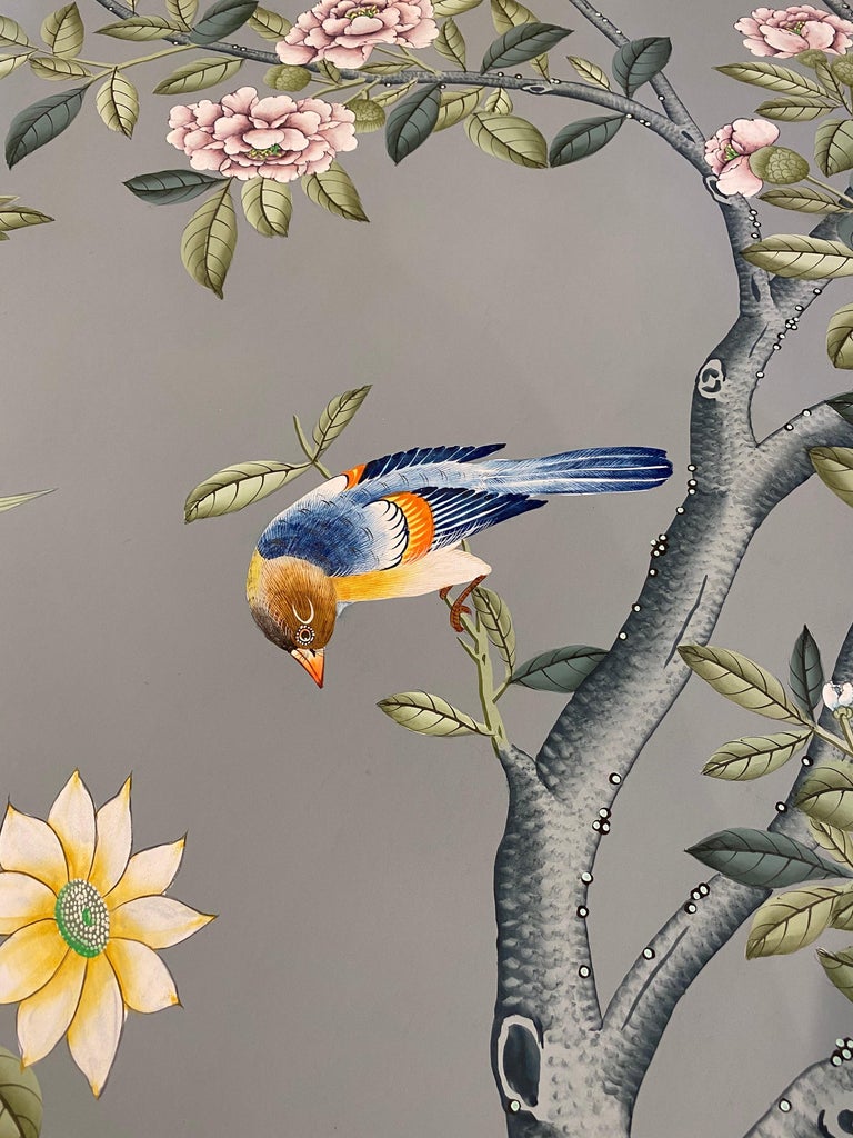 Pair of Vintage Gracie Handpainted Wallpaper Panels at 1stDibs