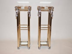 Pair of Vintage Hollywood Regency Pedestal Stands