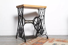 A Pair of Vintage Industrial Rustic Cast Iron Side Table or Lamp Stand