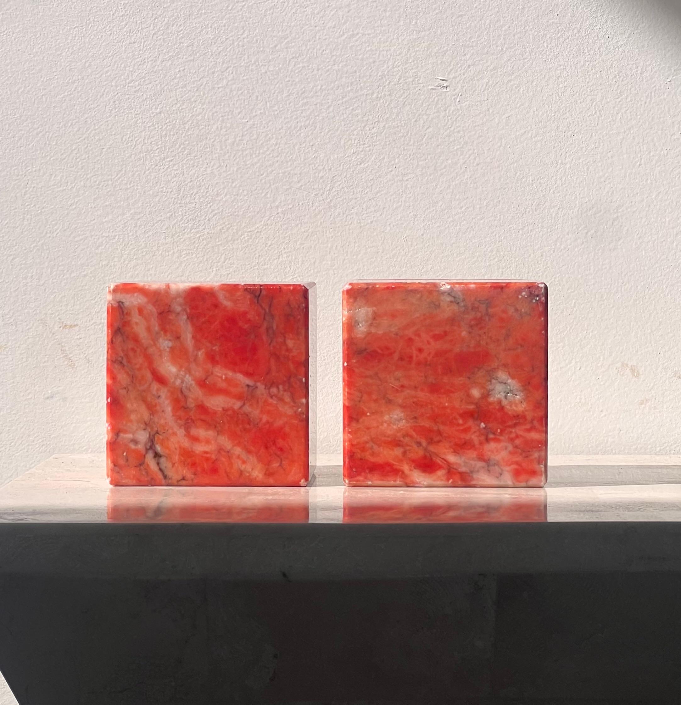 A pair of vintage Italian alabaster bookends, mid 20th century 2