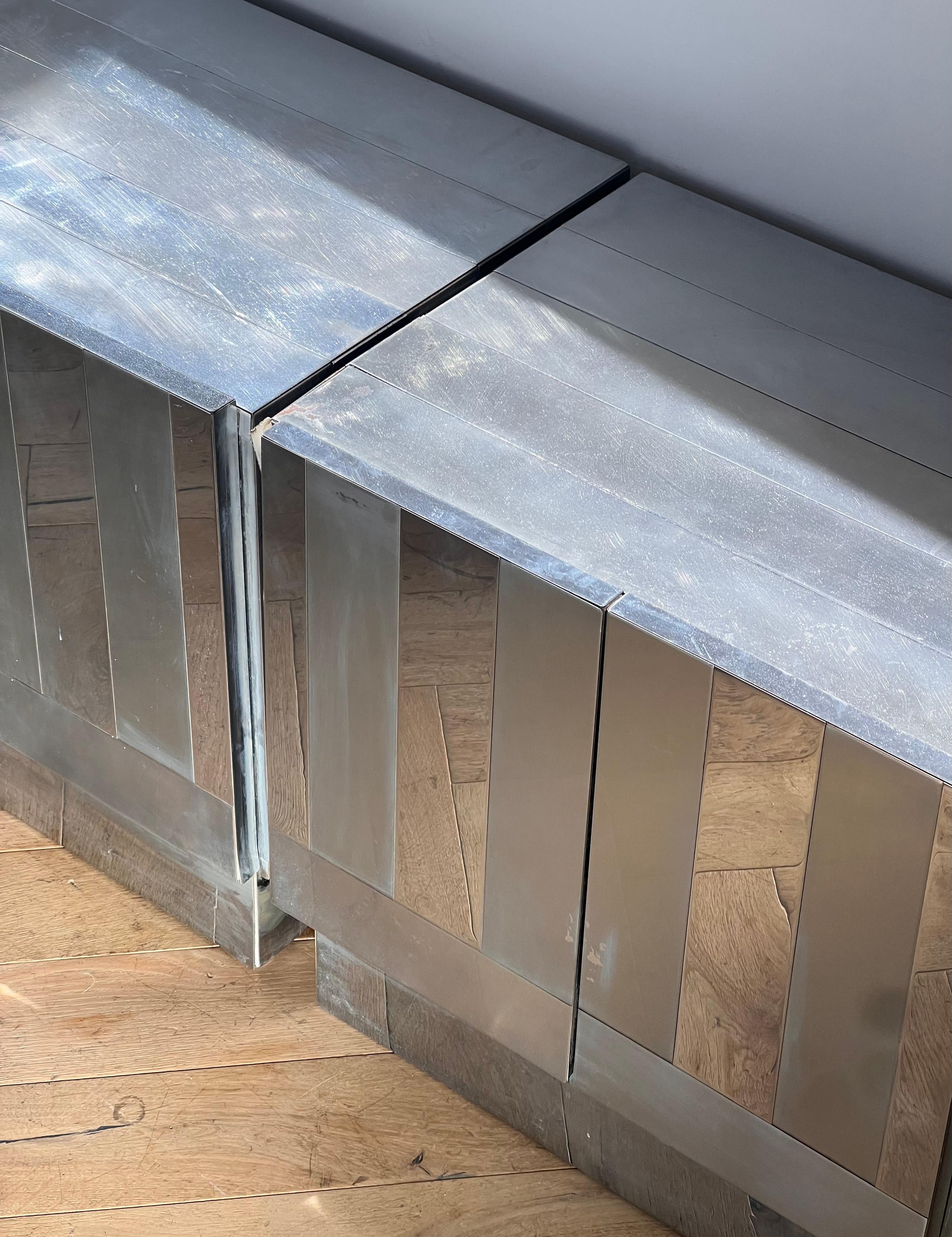 A pair of vintage Italian chrome nightstands by Ello, circa 1970 8