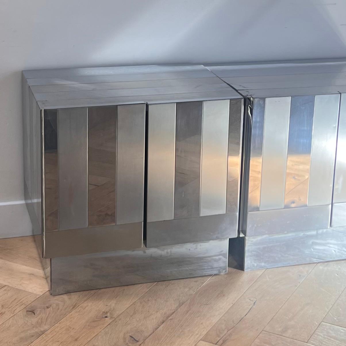 A pair of vintage Italian chrome nightstands by Ello, circa 1970 11