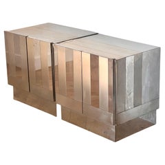 A pair of vintage Italian chrome nightstands by Ello, circa 1970
