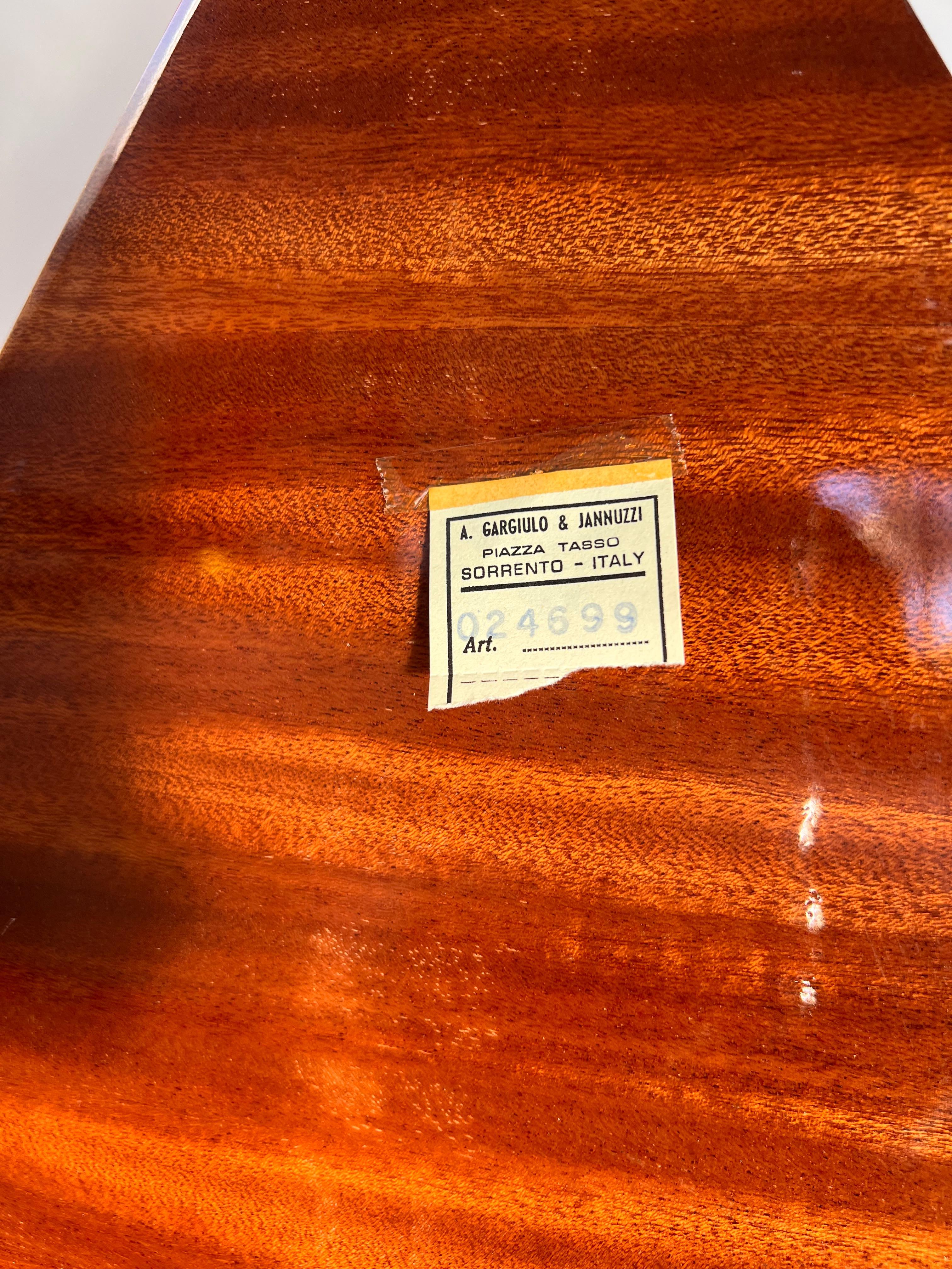 A pair of vintage Italian marquetry music-box side tables, 1960s 1