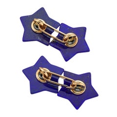 Ein Paar Vintage Lapislazuli Stern Manschettenknöpfe