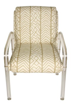 Pair of Vintage Leon Frost Lucite Chairs with China Seas Fabric