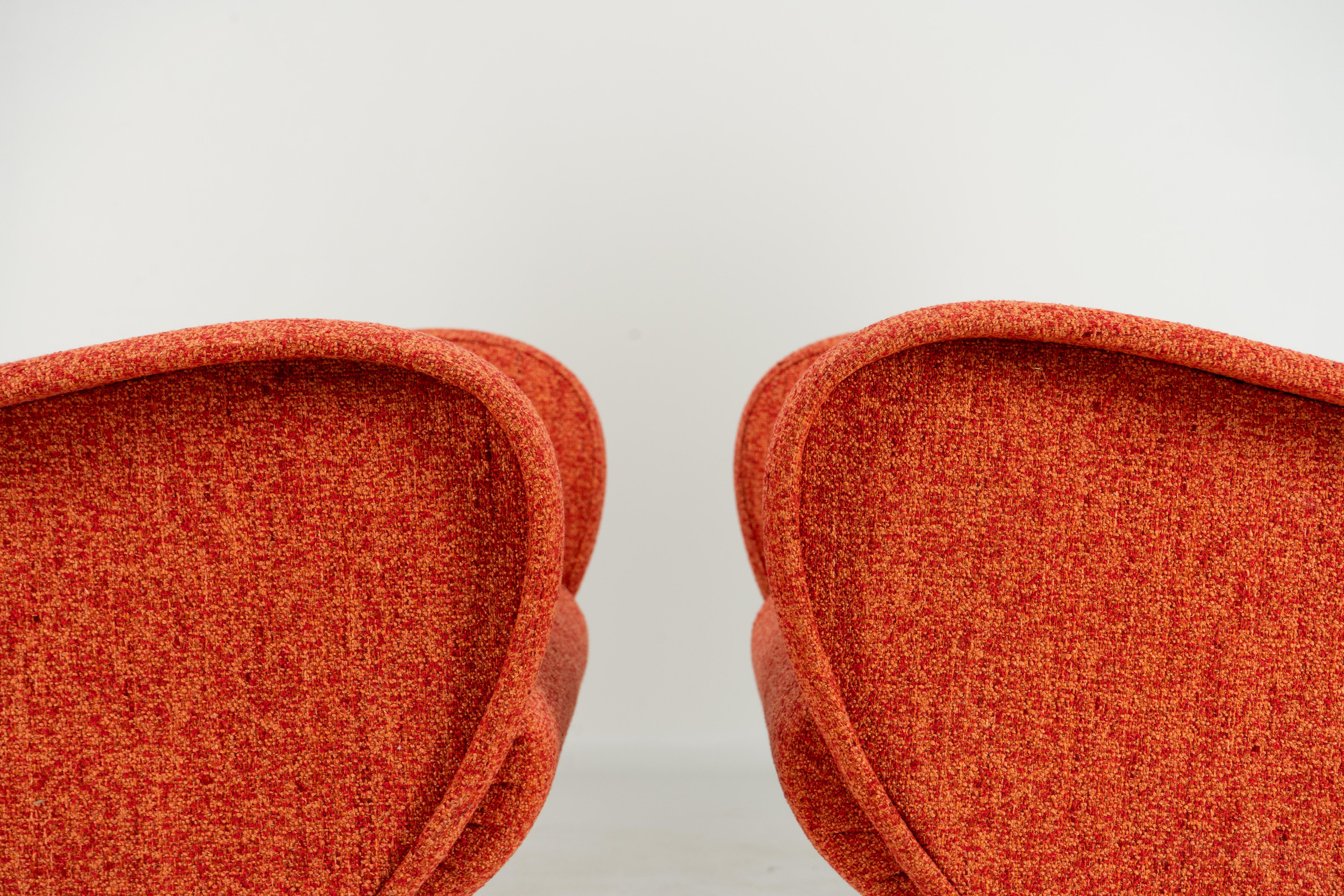 A Pair of Vintage Mid Century Armchairs in the Style of Marco Zanuso For Sale 3