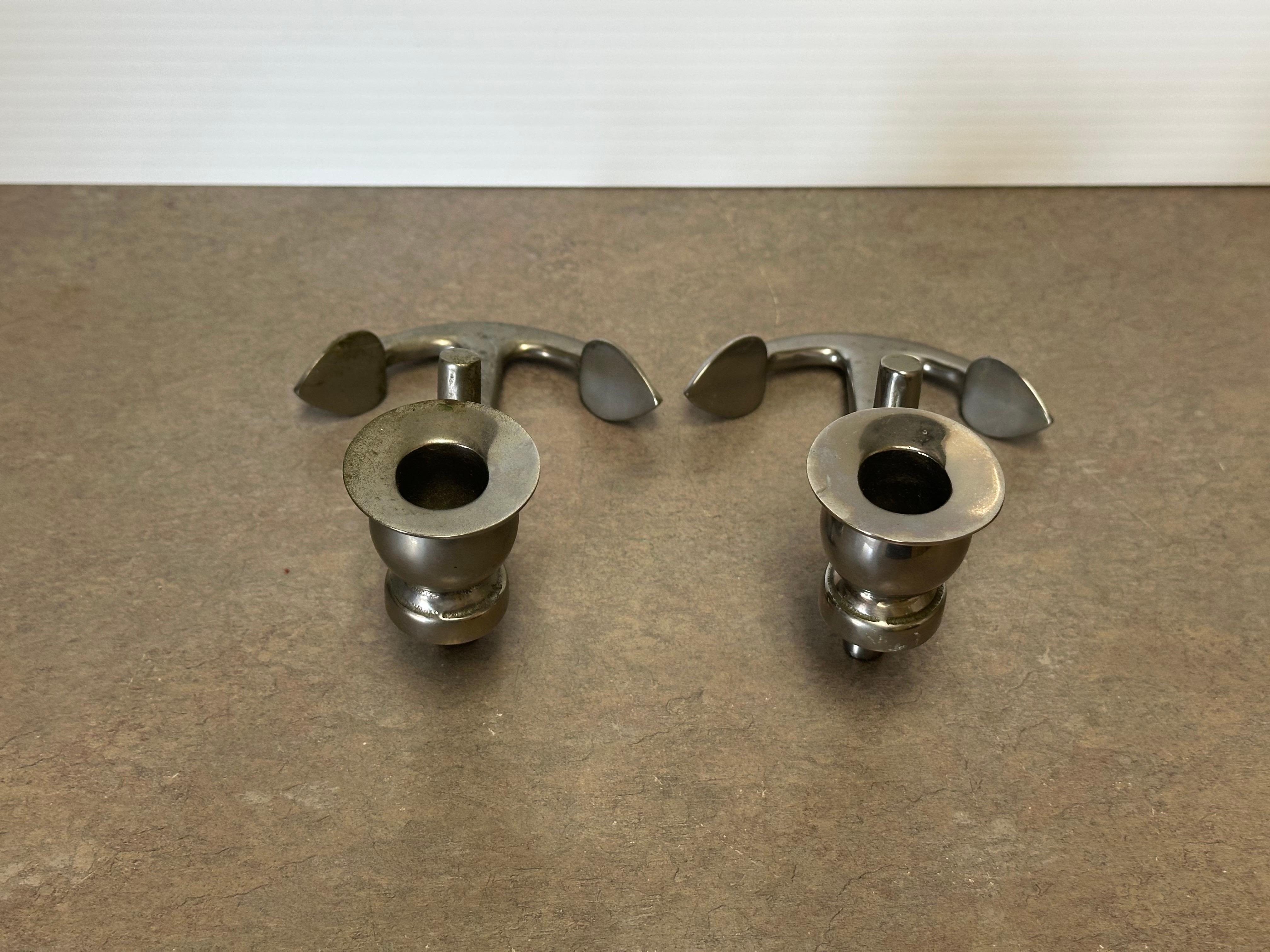 Placcato argento Coppia di portacandele 