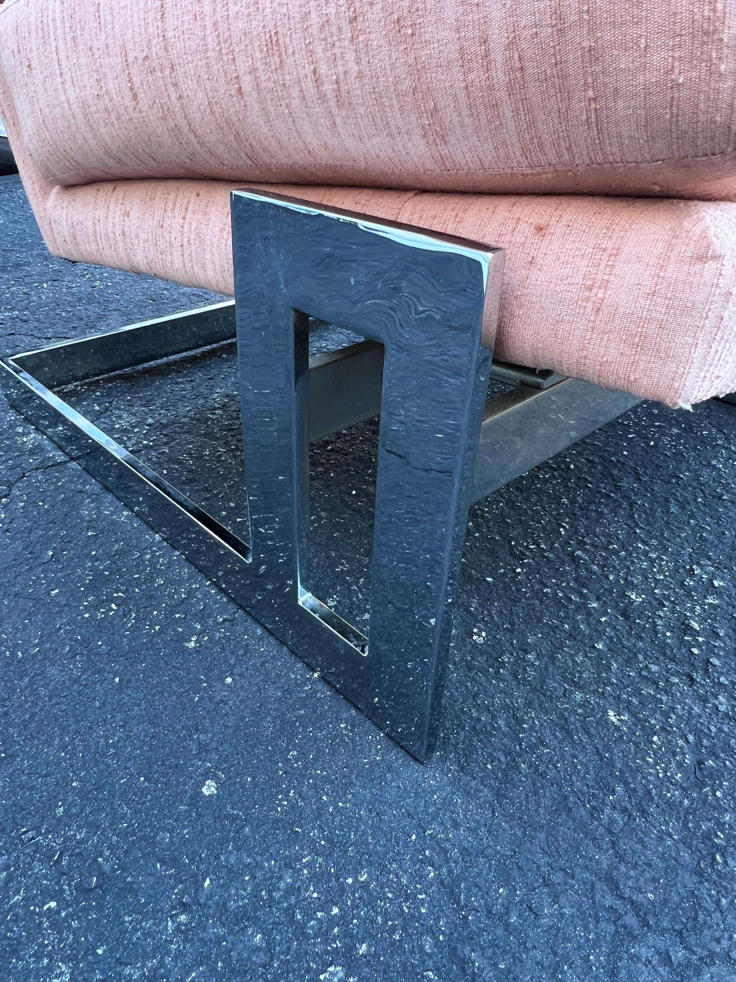 Pareja De Sillones Cantilever Vintage Milo Baughman Con Otomana en venta 8