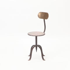 Pair of Vintage Mixed Metal Side Chairs circa 1970