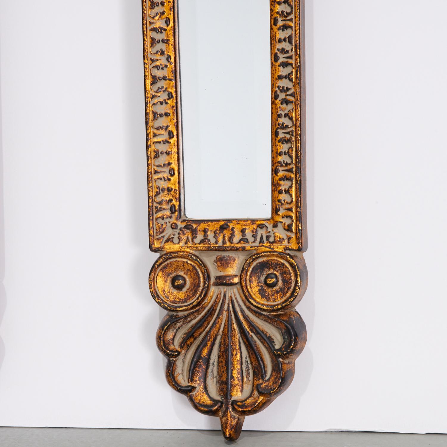 Néoclassique Paire de miroirs à pilier de style néoclassique vintage  en vente