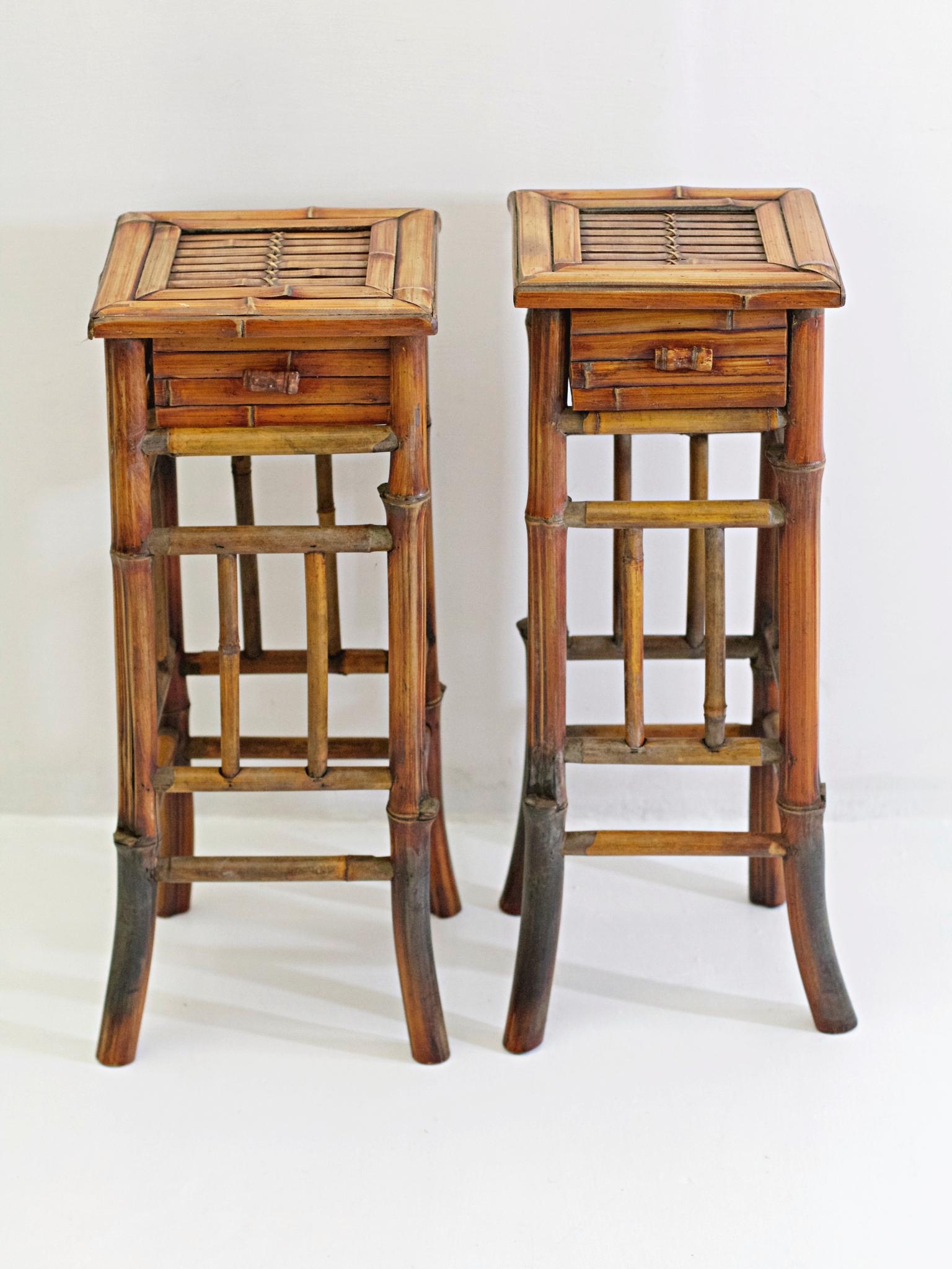 Pair of Vintage Nightstands in Bamboo In Good Condition In Albano Laziale, Rome/Lazio