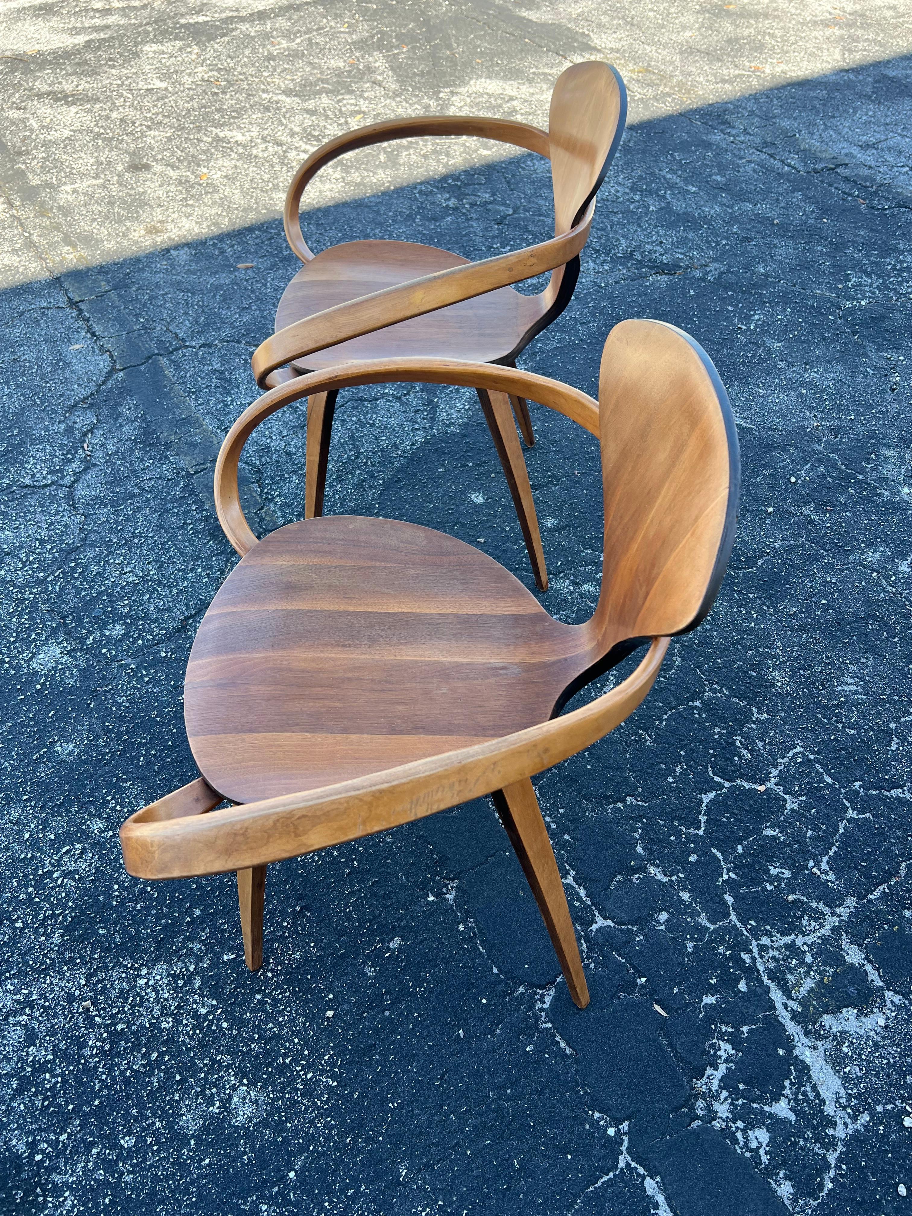 A Pair Of Vintage Norman Cherner Plycraft Armchairs ca' 1950's For Sale 1