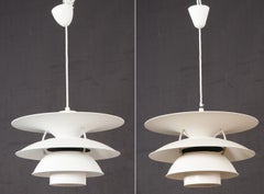 Pareja de lámparas de techo vintage PH 5-4.5 blancas Charlottenborg de Louis Poulsen