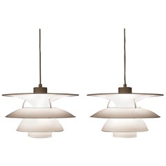 Pair of Vintage PH 5-4.5 White Charlottenborg Ceiling Lamps for Louis Poulsen