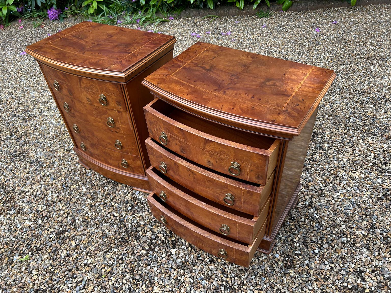 A Pair of Vintage Pollard Oak Bowfront Bedsides 1