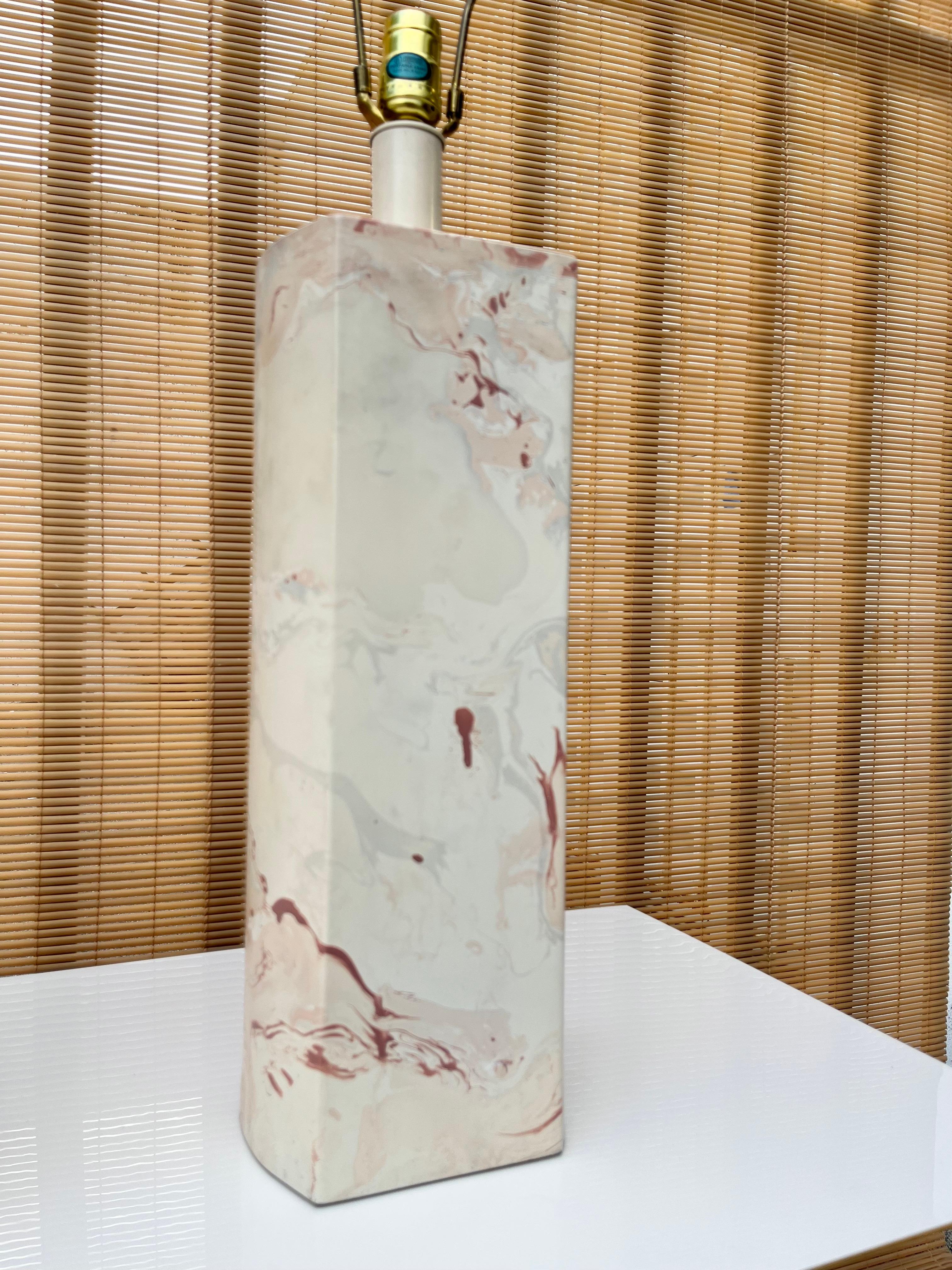 Post-Modern Pair of Vintage Postmodern Marbleized Table Lamps For Sale