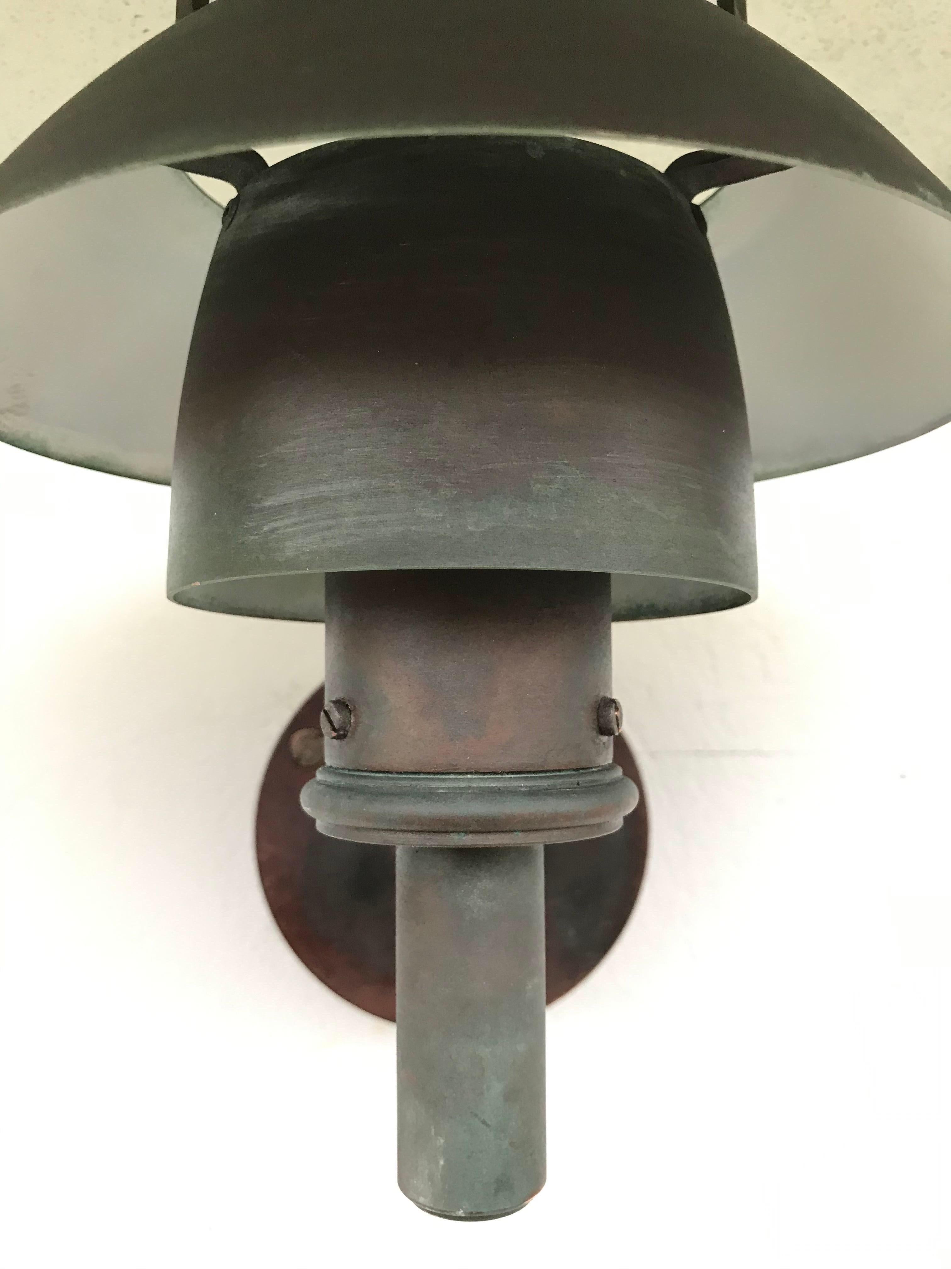 Pair of iconic Vintage Poul Henningsen Copper Wall Lamps by Louis Poulsen of DK 2