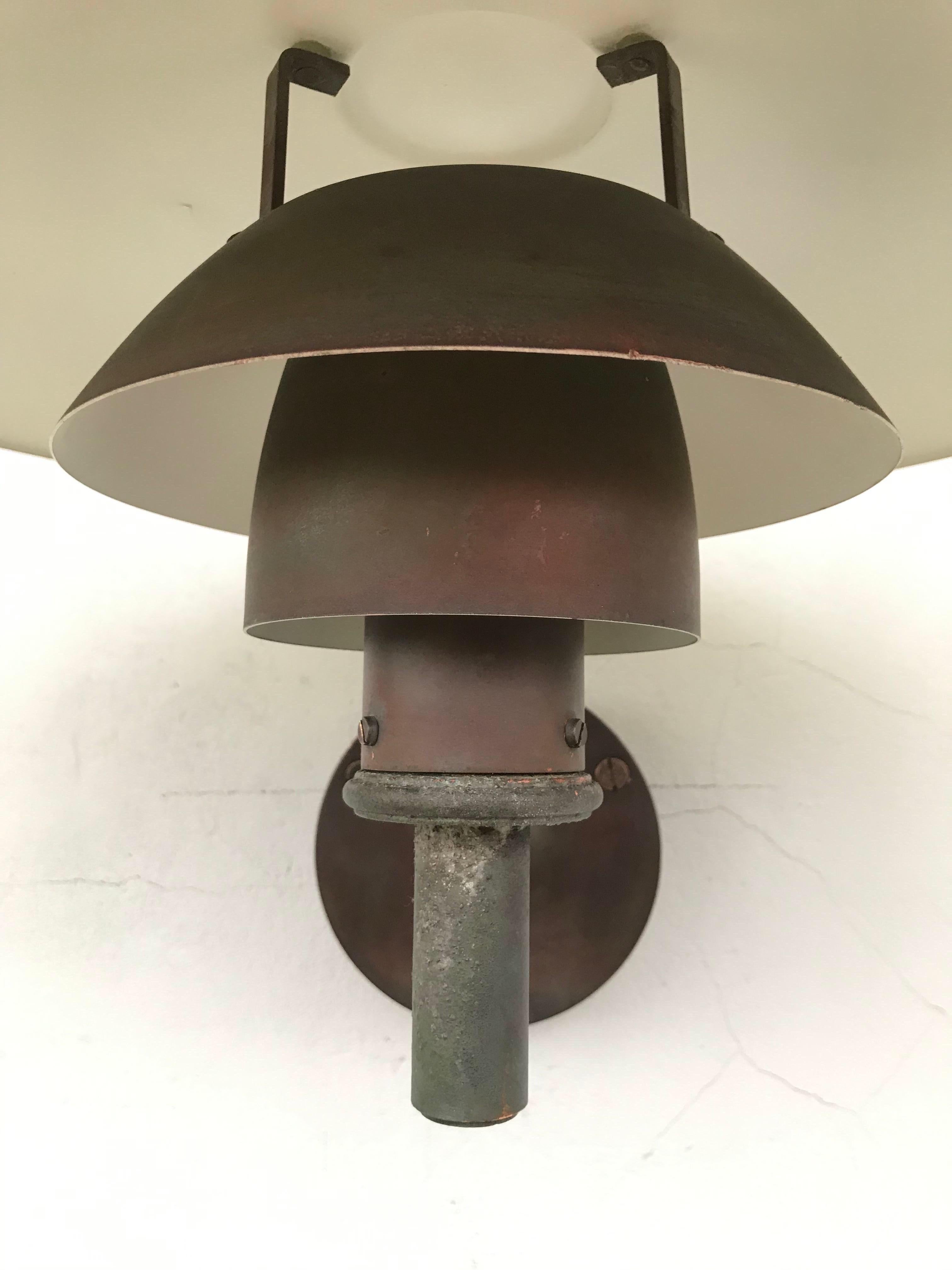 Pair of iconic Vintage Poul Henningsen Copper Wall Lamps by Louis Poulsen of DK 3