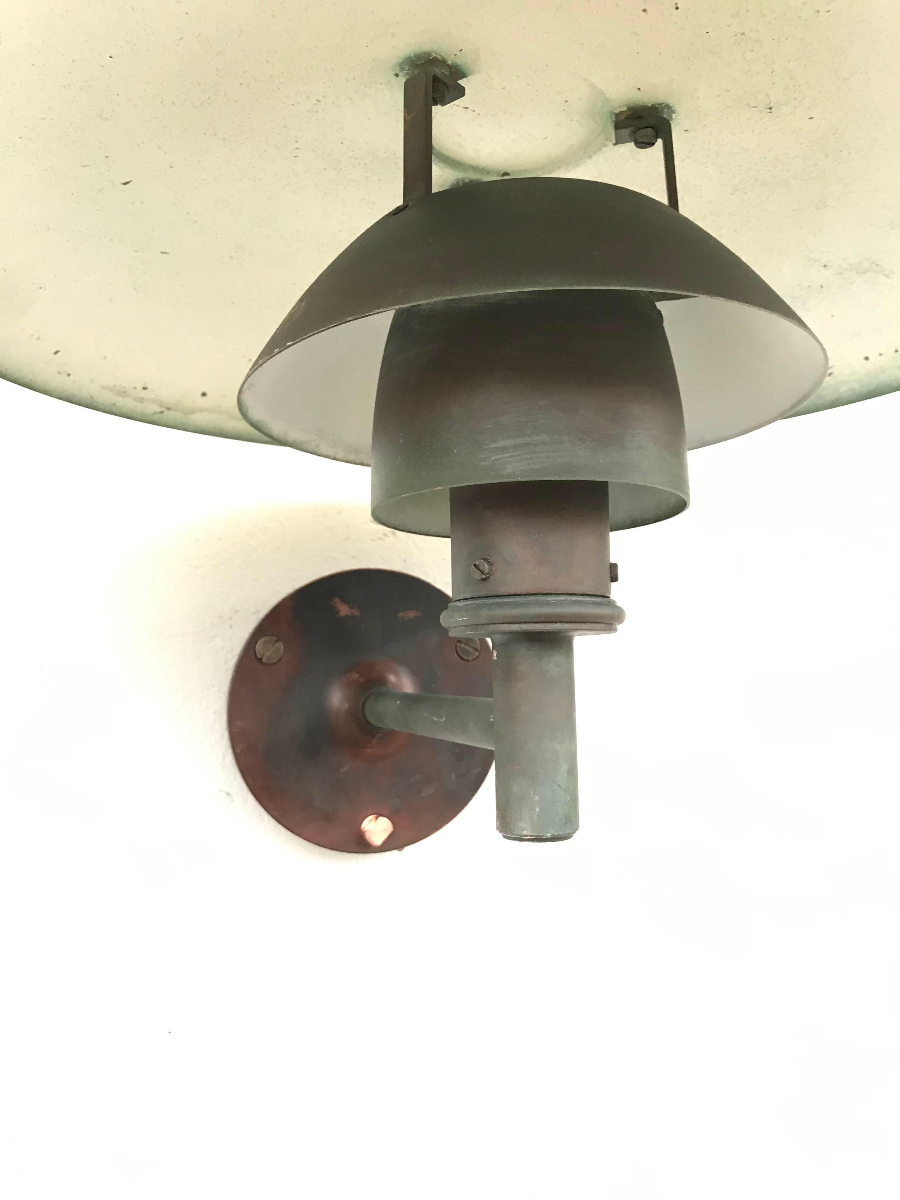 Late 20th Century Pair of iconic Vintage Poul Henningsen Copper Wall Lamps by Louis Poulsen of DK