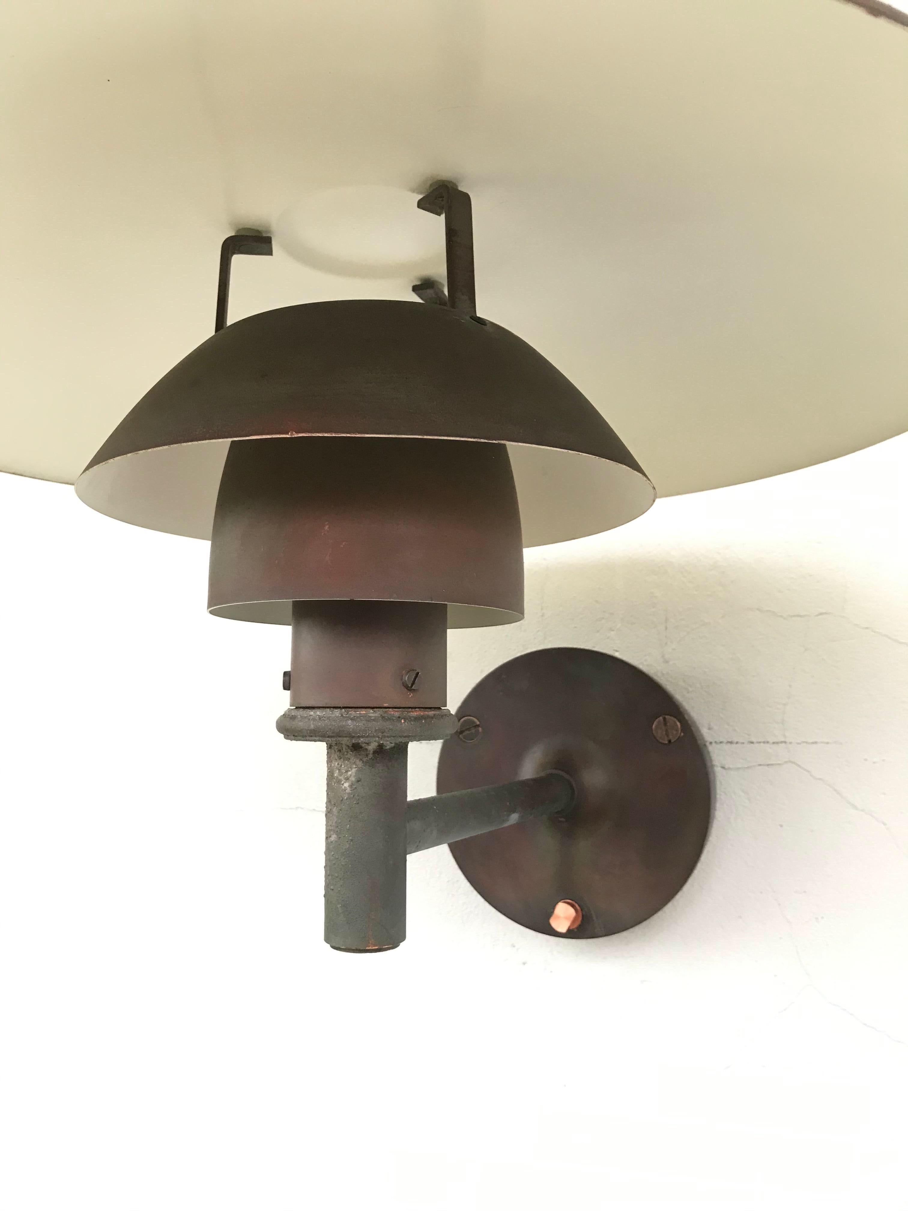 Pair of iconic Vintage Poul Henningsen Copper Wall Lamps by Louis Poulsen of DK 1